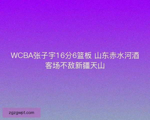WCBA张子宇16分6篮板 山东赤水河酒客场不敌新疆天山